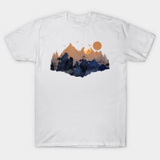 Sunset on the rocky hills T-Shirt